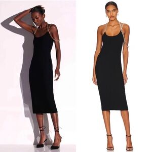 NWT THE SEI 90s Chain Halter Strap Knit Scoop Neck‎ Bodycon Cocktail Dress Small
